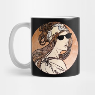 Old fashion art with thug life glasses Mug